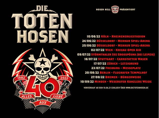 Die Toten Hosen – ALLES AUS LIEBE – 40 JAHRE Tour
