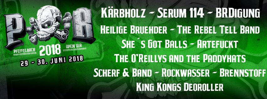 Rockwasser/King Kongs Deoroller/Scherf & Band/Rebel Tell Band/Artefuckt/Kärbholz @Pfeffelbach 2018